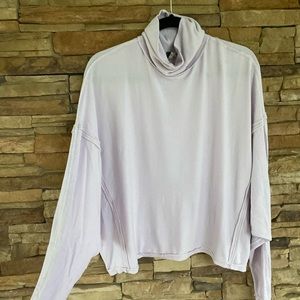 FREE PEOPLE LILAC LOOSE MOCKNECK TOP